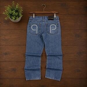 Crazy Vintage 2000's Light Blue Washed Parish Embroidered Boot Cut Jeans